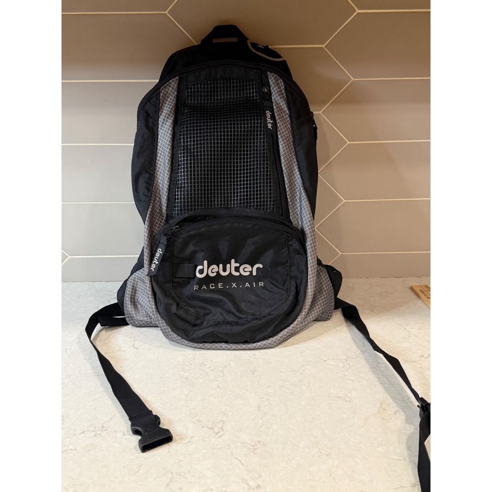Deuter Race X Air Backpack Black Grey Cycling Hiking Aircomfort Mesh Daypack